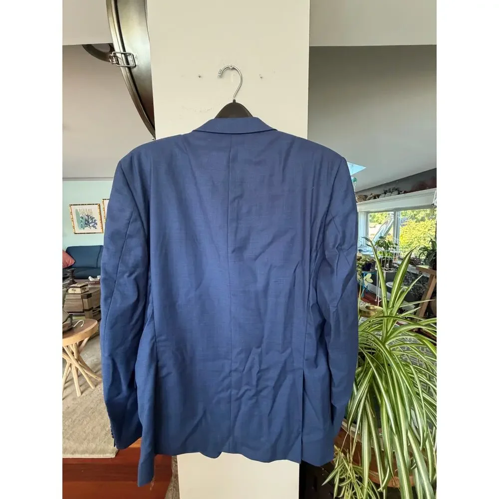Lauren Ralph Lauren Men’s 46R‎ Navy Blue Sport Coat Blazer Two Button Wool Blend